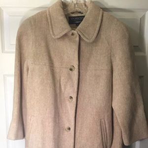 London Fog Towne Wool Blend Button Down Lined Coat